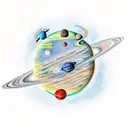 solar system with charas  tattoo design idea