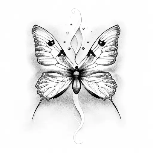 black berry bush butterfly tattoo design idea