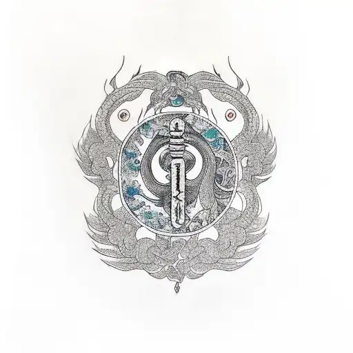 rod of asclepius tattoo design idea