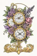 art nouveau jupiter and mercury with long stemmed rosemary lavender thyme  tattoo design idea