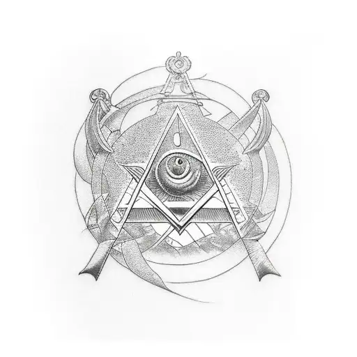 masonic mystical tattoo design idea