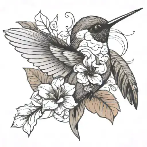 humming-bird tattoo design idea
