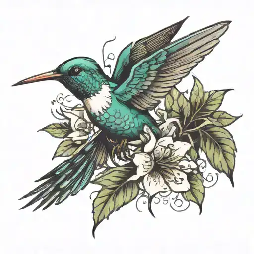 humming-bird tattoo design idea