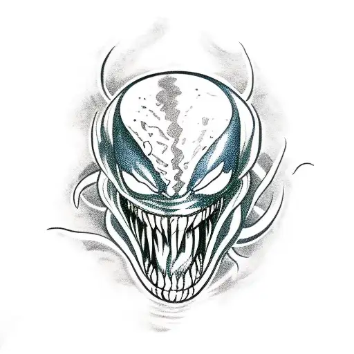 Venom from Marvel, full body, colorized tattoo design idea