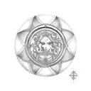 Tattoo: containing a shield will have a circular shape to frame the mermaid. You can give it an ancient or medieval styl tattoo design idea