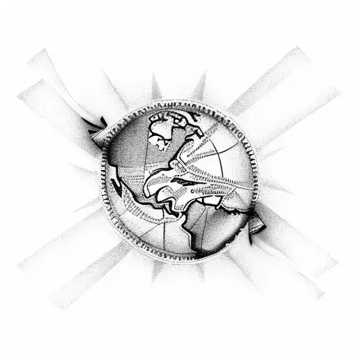 Barbados and Panama map tattoo design idea