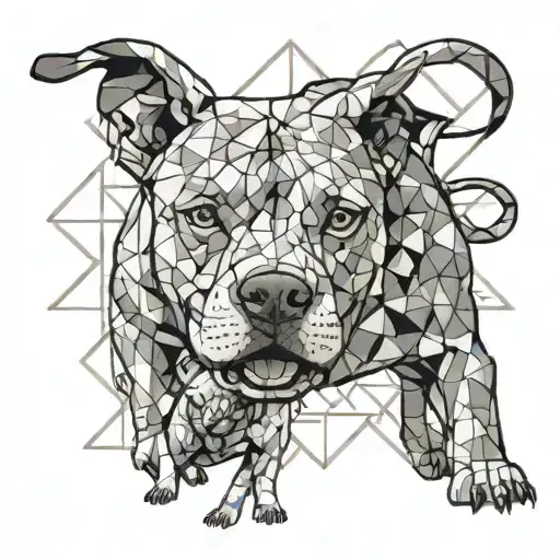 A pitbull doing judo moves with children cheering in the background tattoo design idea