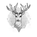 deer with one horn in the forest  tattoo design idea