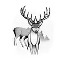 deer with one horn in the forest  tattoo design idea