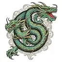 Phillippines, Italian, and chinese dragon intertwined tattoo design idea