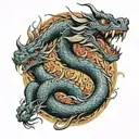 Phillippines, Italian, and chinese dragon intertwined tattoo design idea