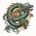Phillippines, Italian, and chinese dragon intertwined tattoo design idea