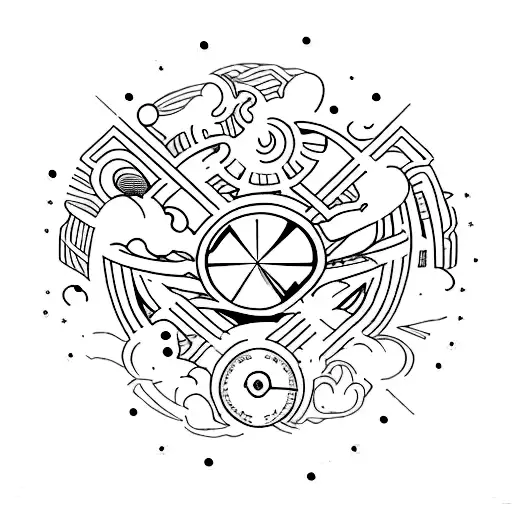 360 degrees tattoo around the calf, only 1 inch strip, travel related  tattoo design idea