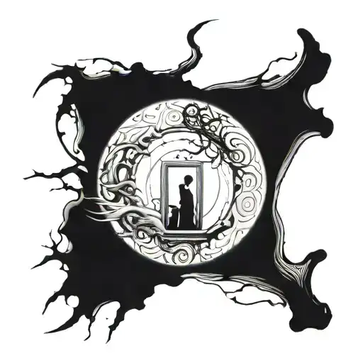 portal in to a story tht shows freedom tattoo design idea