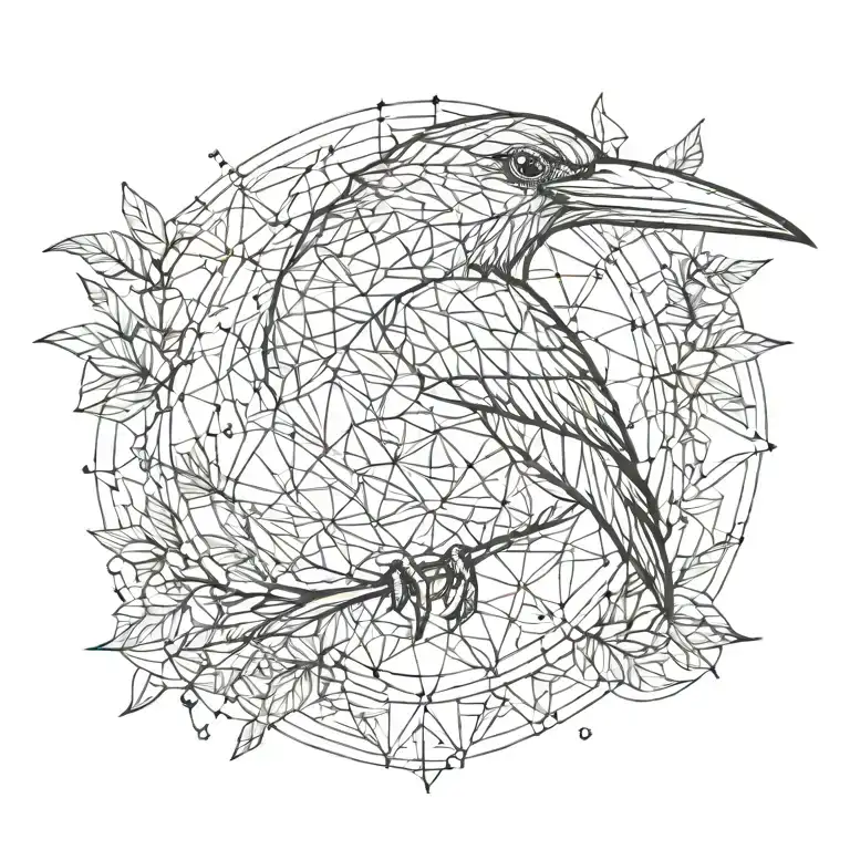geometric bird tattoo design idea