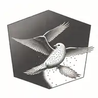 one bird free and flying straight up  tattoo design idea