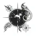 A celestial design combining the Aquarius and Sagittarius constellations tattoo design idea
