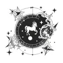 A celestial design combining the Aquarius and Sagittarius constellations tattoo design idea