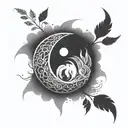 add elements of water and fire tattoo design idea