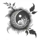 add elements of water and fire tattoo design idea