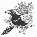 FREE AND HAPPY BIRD tattoo design idea