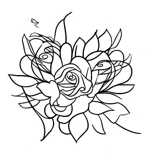 birth flower bouquet for july september october and december  tattoo design idea