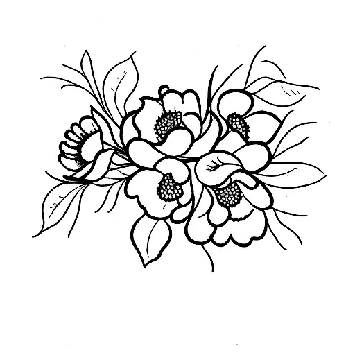 birth flower bouquet july september october december tattoo design idea