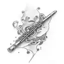 flute tattoo design idea