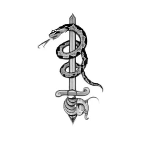 a snake and a sword tattoo design idea
