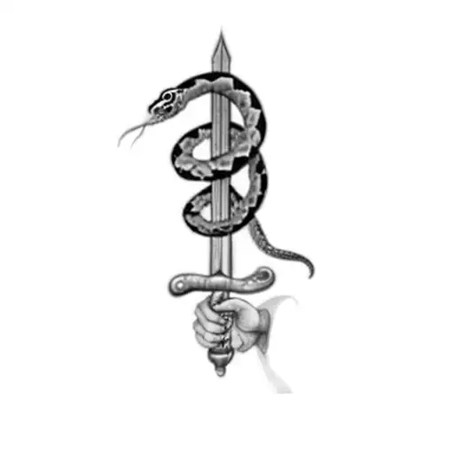 a snake and a sword tattoo design idea