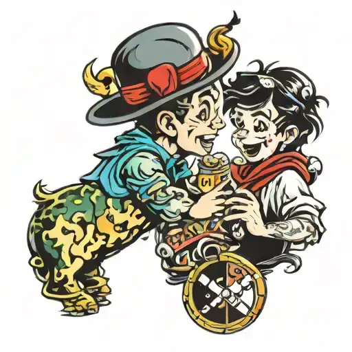 Gambling, kids, love, fight for life tattoo design idea