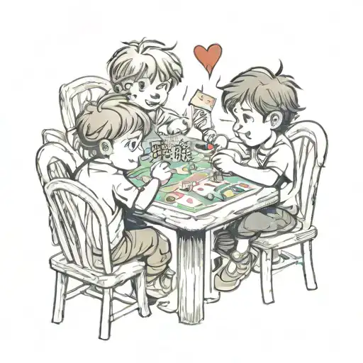 Gambling, kids, love, fight for life tattoo design idea