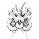 iris et lys et serpents tattoo design idea