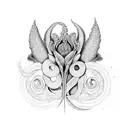 iris et lys et serpents tattoo design idea