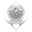 iris et lys et serpents tattoo design idea