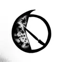 moon and chef knife tattoo design idea