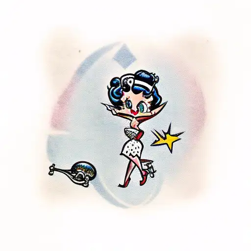 Betty boop tarot card tattoo design idea