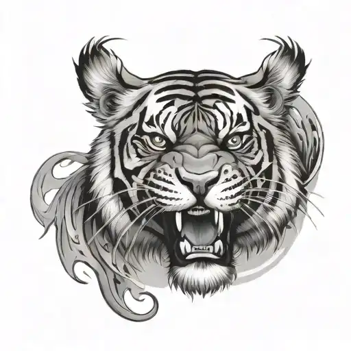 Pectoral Tiger Inspired tattoo design idea