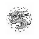 dragon with pig tattoo design idea