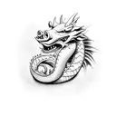 dragon with pig tattoo design idea