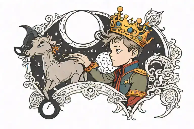 complicated little prince tattoo design idea