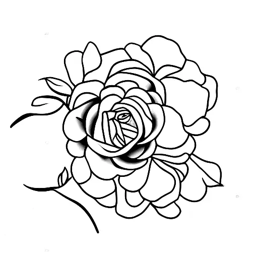frase com peonias tattoo design idea