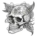 a skull full of worms tattoo design idea