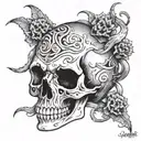 a skull full of worms tattoo design idea