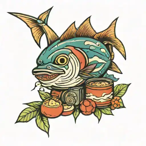 tuna can tattoo design idea