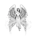 fall angel tattoo design idea