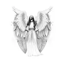 fall angel tattoo design idea