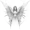 fall angel tattoo design idea