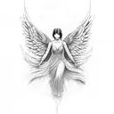 fall angel tattoo design idea