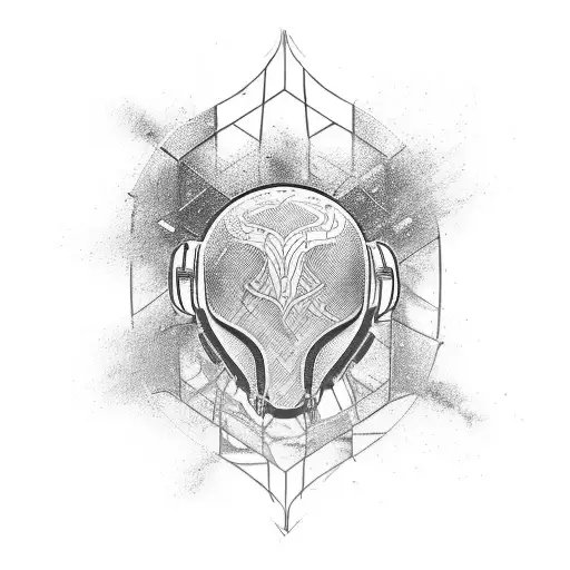 Incorporate a roller derby helmet and bike gears into a dynamic design, with a subtle nod to metal music tattoo design idea